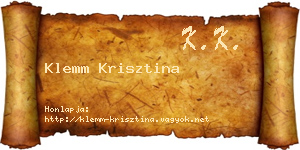Klemm Krisztina névjegykártya